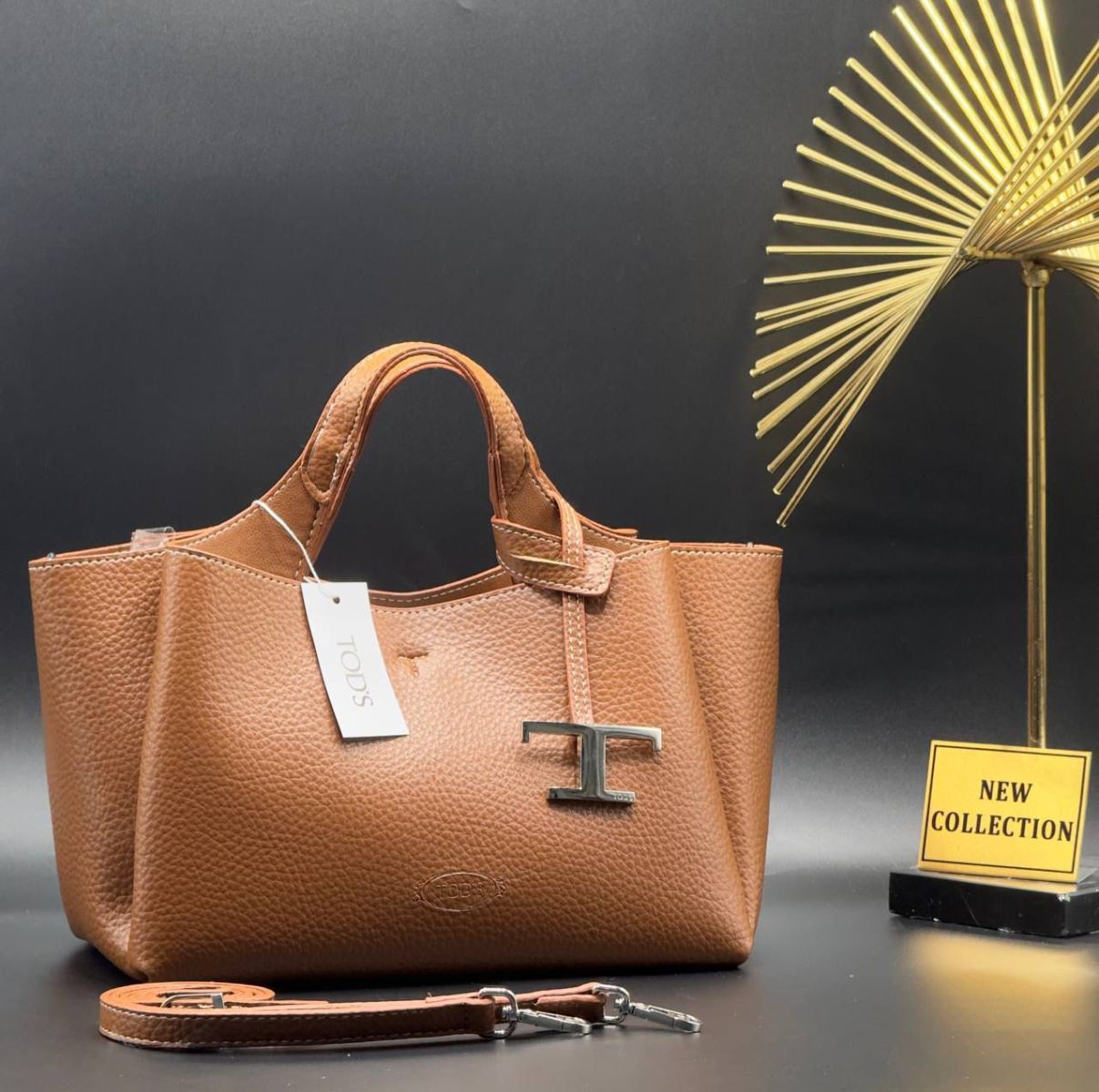 Tod's Taba Dokulu Deri T Logo Omuz Çantası